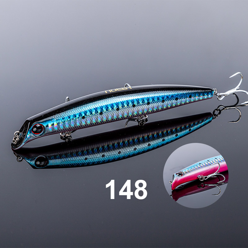 NOEBY Sasuke méné leurres de pêche 12 cm 16g 15 cm 24g flottant sans lèvres Wobblers artificiel dur appât pour bar brochet leurre de pêche: 40mm / Selle Brun