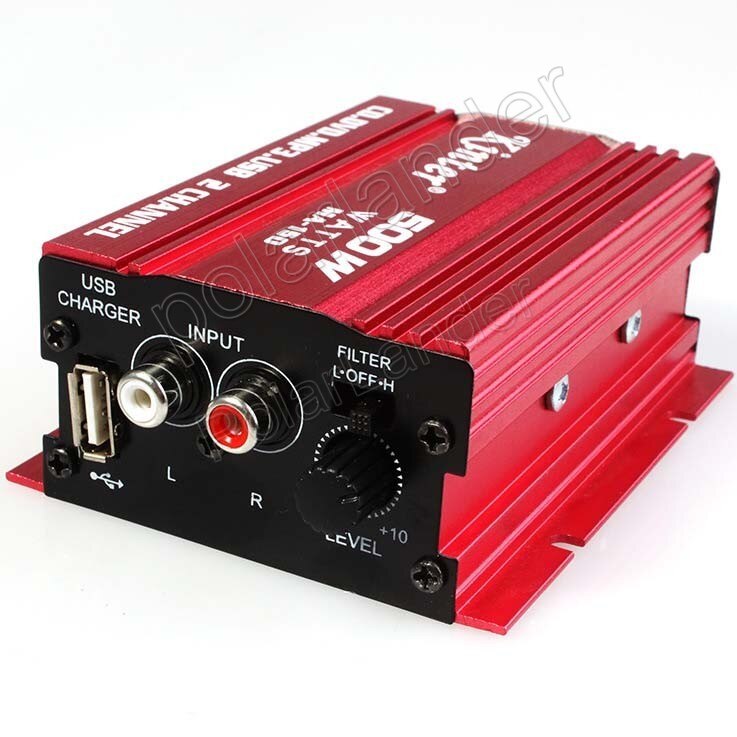 Car Mini Amplifier 2 channel output power amplifier 20WX2 RMS HiFi Stereo DVD MP3 for Motorcycle Boat home top 12V