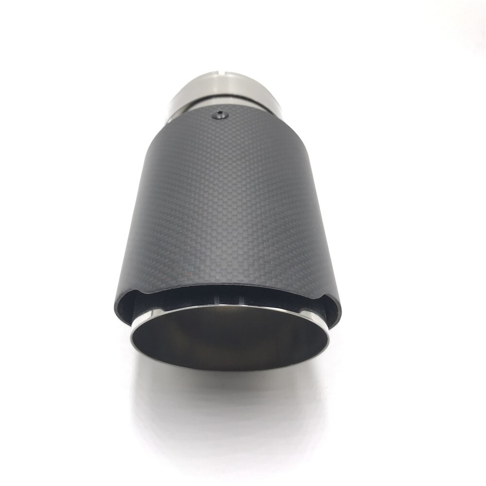 One Piece Single Car Back Muffler Exhaust Pipe For Universal Matte Carbon Fiber System Exhaust Tip For Ak