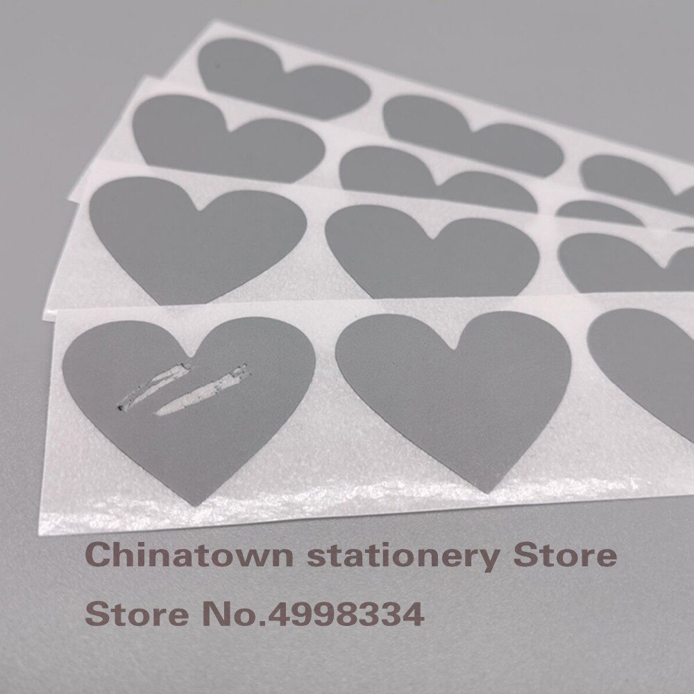 Autocollants à gratter en forme de cœur, couleur or rose, vierge, 30x35mm, pour couverture de Code Secret, jeu à domicile, Message de mariage, 100 pièces: gray