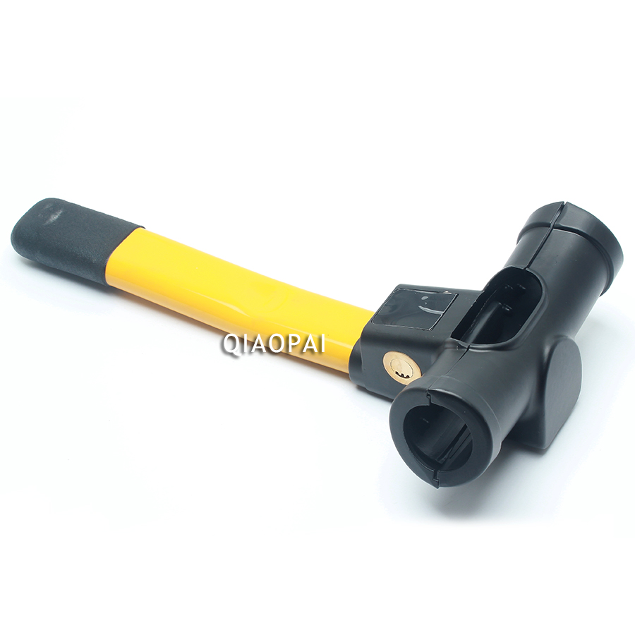 1pcs Universal T Type Automobiles Steering Wheel Lock Car Anti-theft Devices Auto Telescopic Elastic Crescent Key Lock System