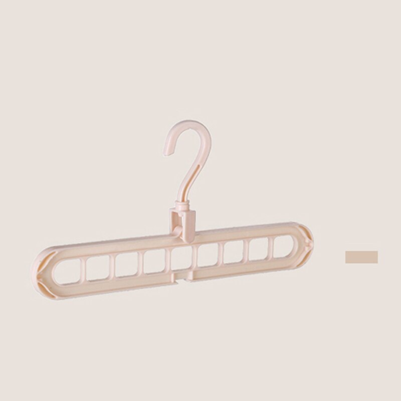 Vertical Horizontal Clothes Hanger Closet Organizer Space Saving Hangers 9-port Clothing Rack Plastic Scarf Storage Cabide Hook: Pink  Color