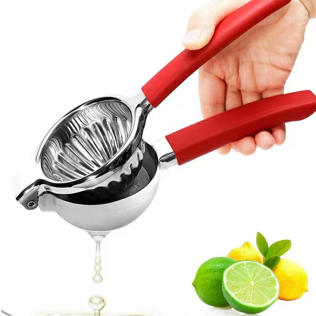 Big Size Lemon Squeezer Orange Juicer Manual Juice Squeezer Stainless Steel Hand Pressure Juicer Kitchen Fruit Tools: red