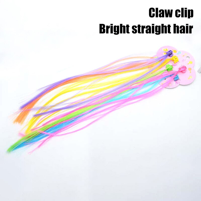 6 stk lille klo klip farve paryk twist fletning diy hår tilbehør krøller lige hår: Flerfarvet ikke flettet