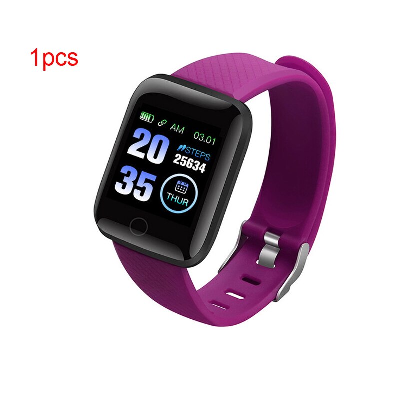 Original MoreFit 116 Plus Smart Watches Sport Smart Watch Wristband Heart Rate Monitor D13 Smartwatch VS Y68 D20 Smartwatches: 1pcs purple