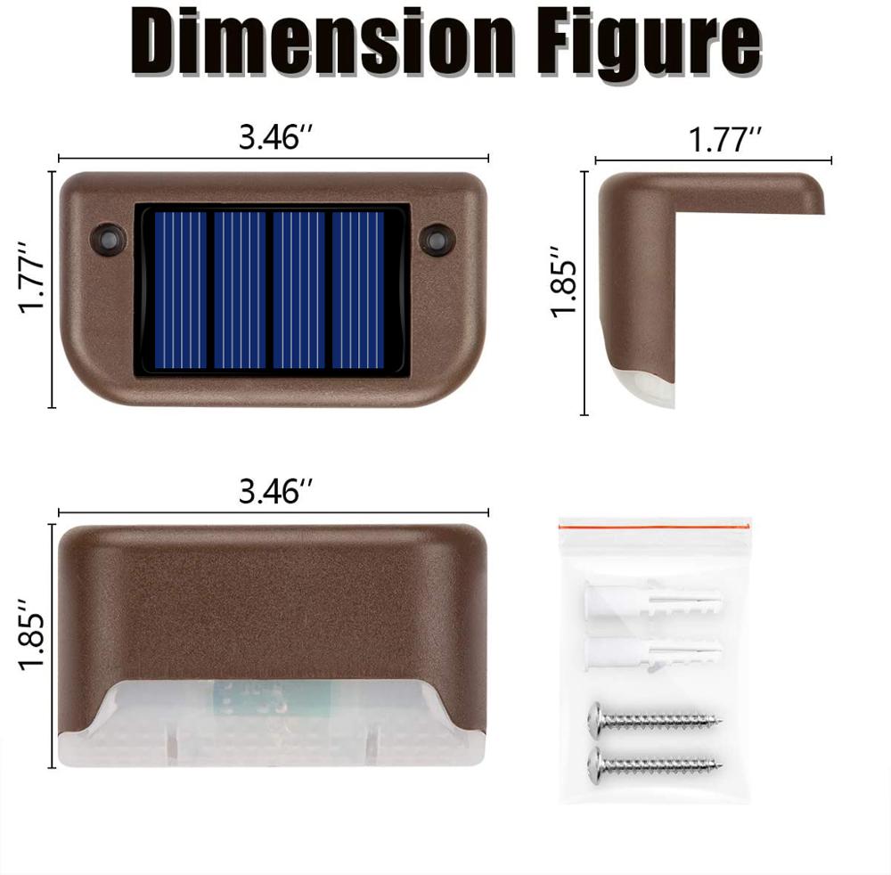 Luces Solares LED escalera de sendero luz exterior lámpara de paso jardín valla de patio pared paisaje lámpara Solar luz nocturna al aire libre