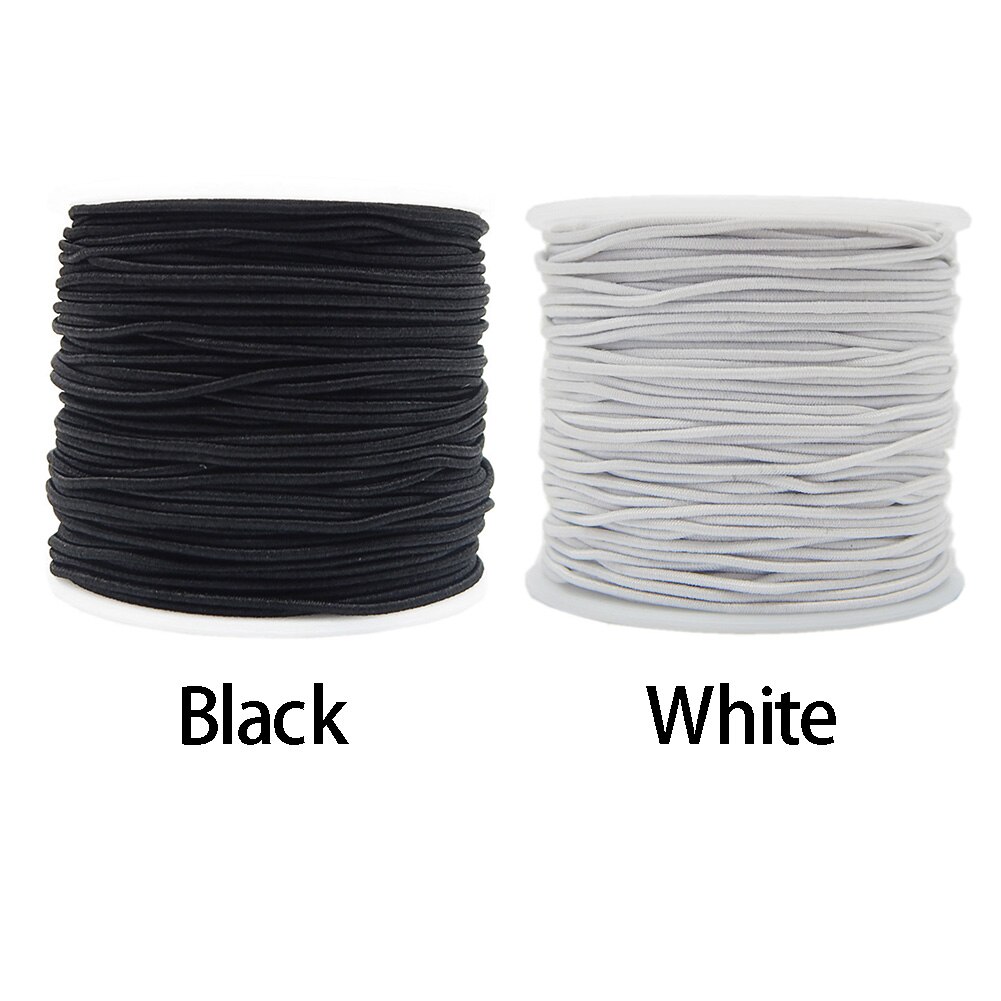Cordon élastique cylindrique rond 0.8mm/1mm | Accessoires de couture à noyau cylindrique pour chapeaux/perles, fournitures artisanales noir/blanc #734