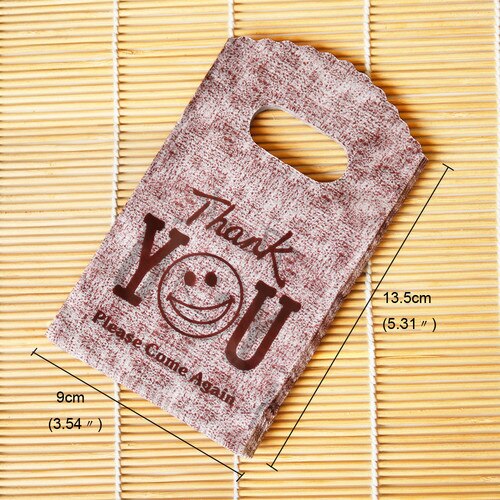 Mini bolsa de plástico con forma de sonrisa para almacenamiento, Mini bolsa de plástico con estampado de sonrisa creativa, ideal para almacenamiento escolar, 50 Uds.: dark red