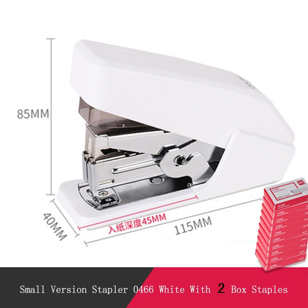 Deli Labor-saving Stapler Multiple Styles With Silicone Anti-skid Base Strong Penetration Office Stationery Supplies: White S Ad 2 staples