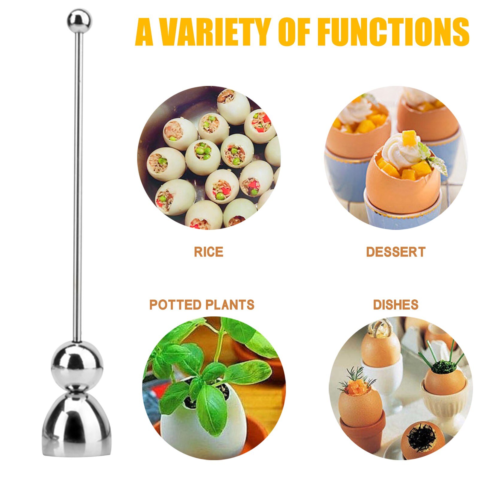 Topper Egg Cracker Egg Cutter Opener Scissor Shell Boiled Kitchen Tool Cooked Snipper Stainless Steel Breaker Break Beat Clipper