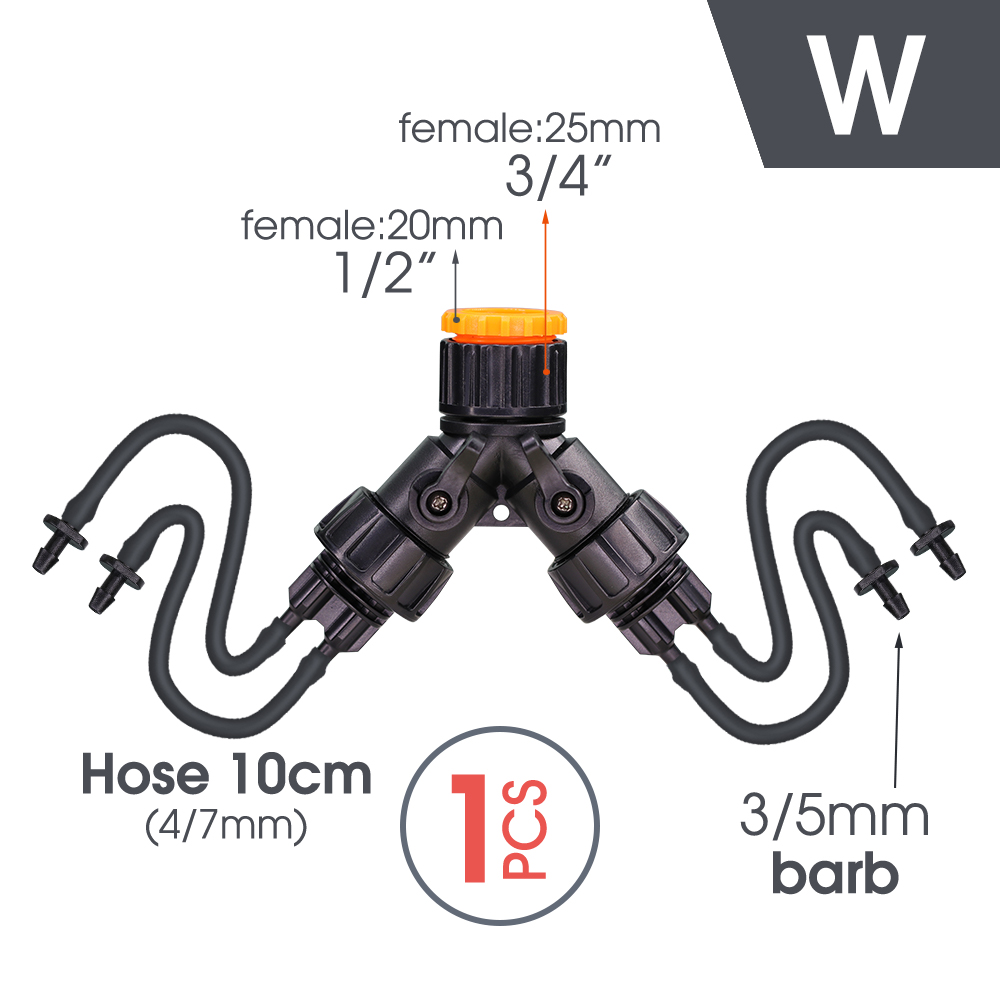 MUCIAKIE 10–100 m Gewächshaus-Tropfbewässerungsset 4-Wege-3/5-mm-Tropfpfeil 2-Wege-Absender-Bewässerungssystem für Topfgartenrasen 1 l/h: Armee Grün