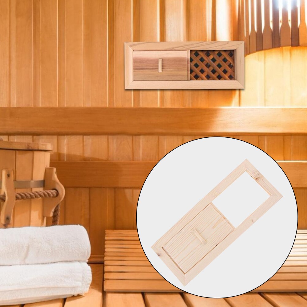 Justerbart skodevindue hjem cedertræsgitter ventilation praktisk tilbehør let installation sommerbad sauna luftudluftning glat