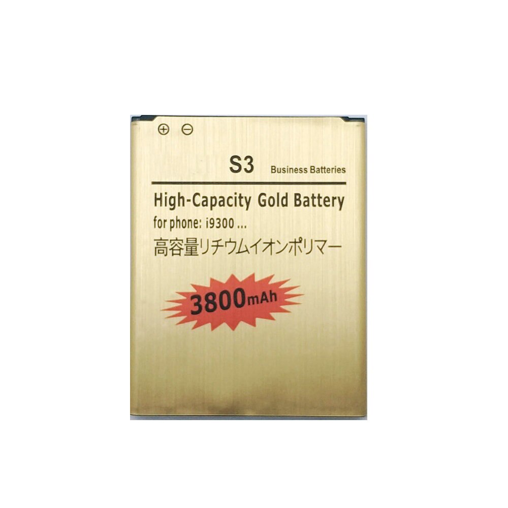 reemplazo de batería de oro i9300 3800mAh de alta capacidad para Samsung S3 SIII GT-I9300 I9300 I747 T999 L710 I535