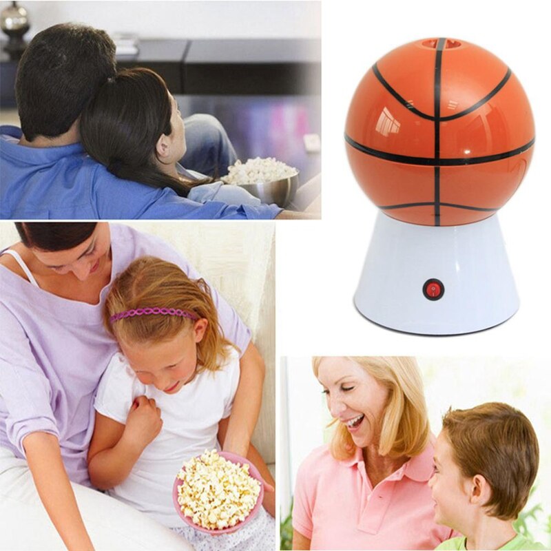 Elektrisk popcorn popper maskine husholdning basketball-form popcorn maker popcorn maskine diy majs popper børn hjem del