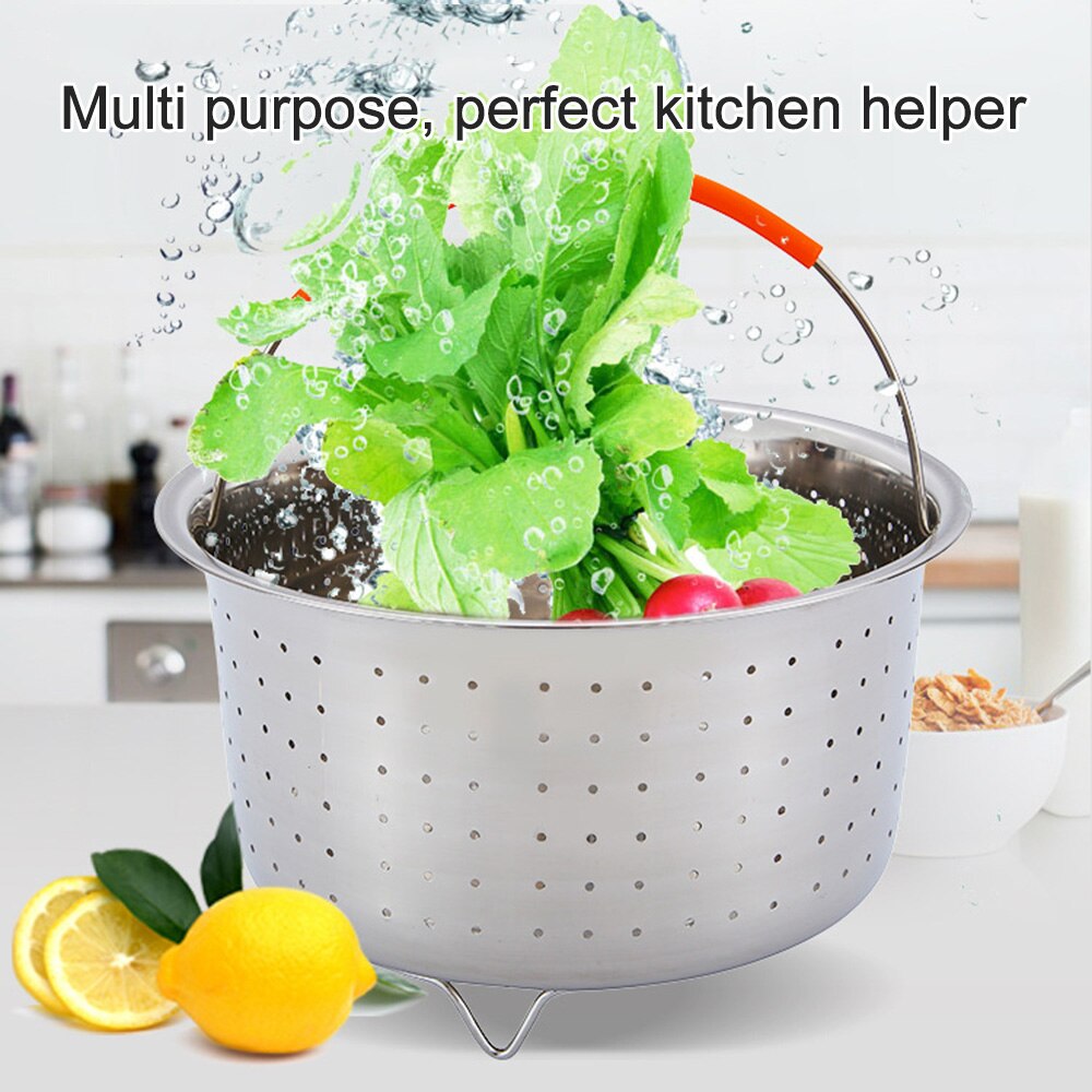 Steamer Pot Stainless Steel Steamer Basket Cook Accessories for Pressure Cooker Compatible with Most Pressure Cookers Steaming