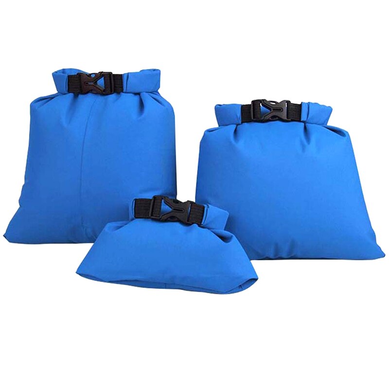 Small Size Light Weight Portable PVC Waterproof Bag Travel Storage Bag for Summer Travel Beach Drift Camping 3Pcs LDF668: Blue