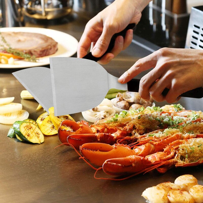 6 st köksredskap grill spade matlagningsspatel rostfri spade multifunktionsmatlagningstuner köksspatel