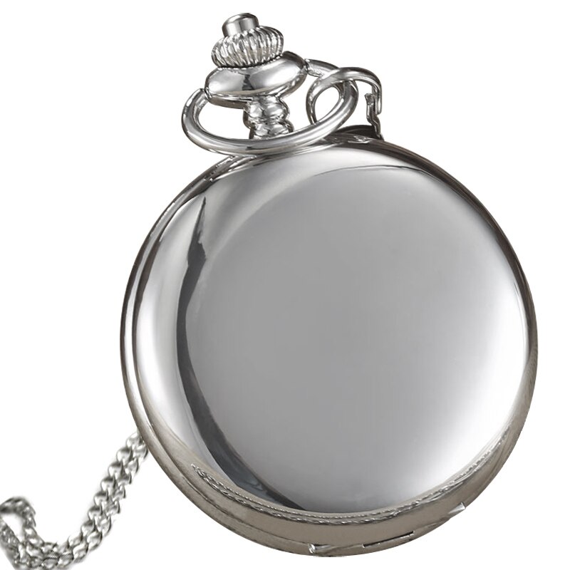 VIGOROSO-reloj de bolsillo de cuarzo para hombre y mujer, cronógrafo con números arábigos, esfera blanca, Estilo Vintage, Color plateado,