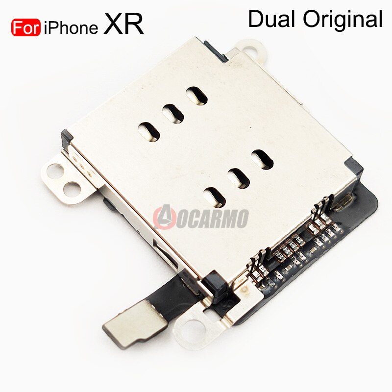 Aocarmo 5 sztuk/partia gniazdo karty Sim gniazdo gniazdo adapter złącze czytnik uchwyt przewód kabel dla iPhone XR części zamienne: For XR--Dual