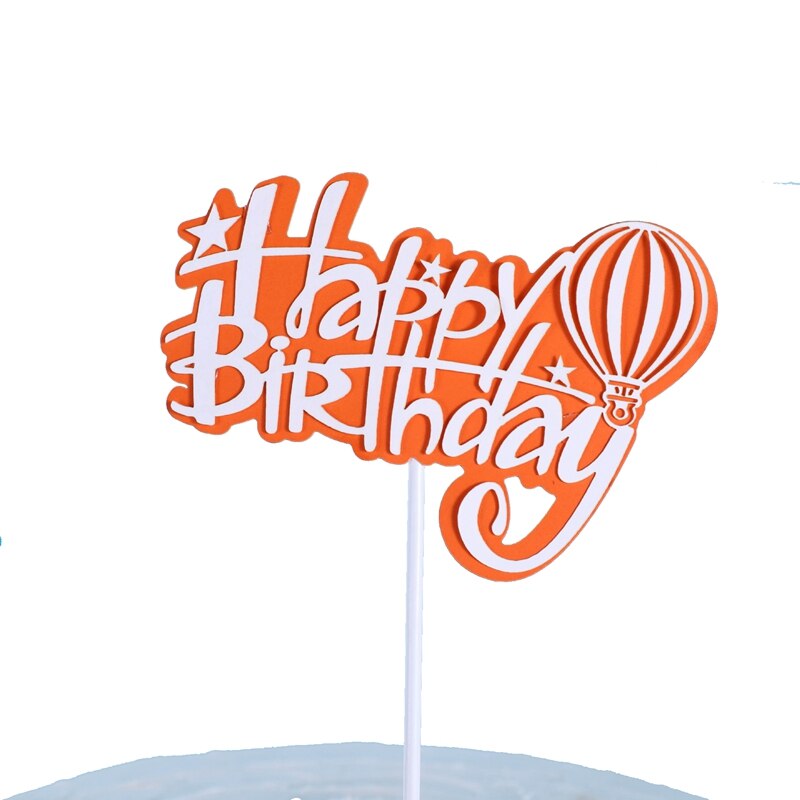 blu nuvola mongolfiera aeroplano lettera di buon compleanno tema per bambini torta di compleanno decorazione bandiera impostato: arancia HP 1pezzi