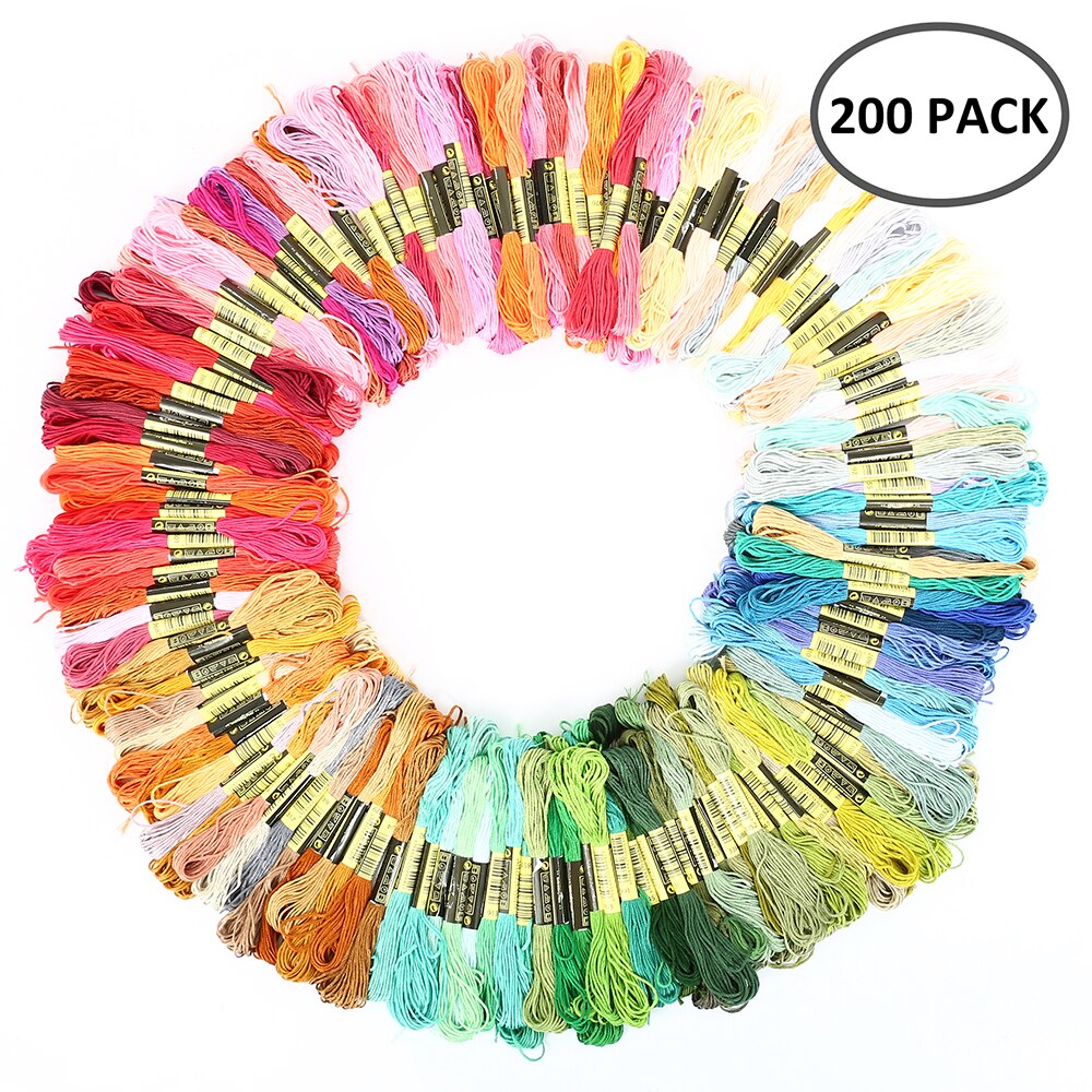 447/200/100 Kleuren Borduurgaren Floss Kruissteek Kit Premium Regenboog Diy Threads Ambachten Katoen Naaien Streng: 200 Colors