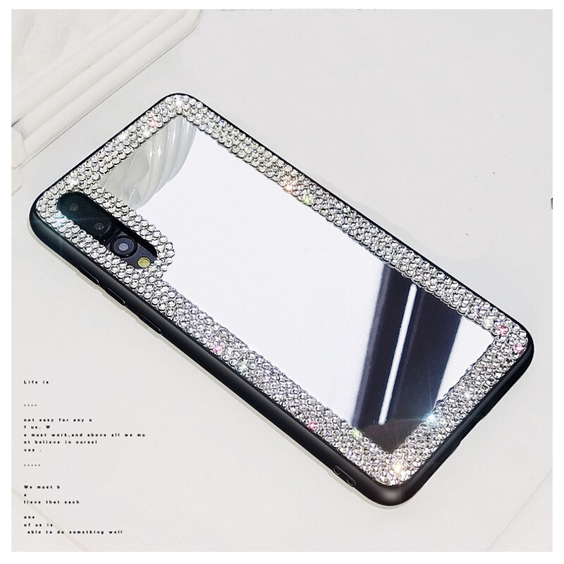 Sunjolly Spiegel Rhinestone Geval Diamond Bling Cover coque voor Samsung S10 Plus Lite S9 S8 Plus S7 Rand Note 10 plus 9 8 Gevallen