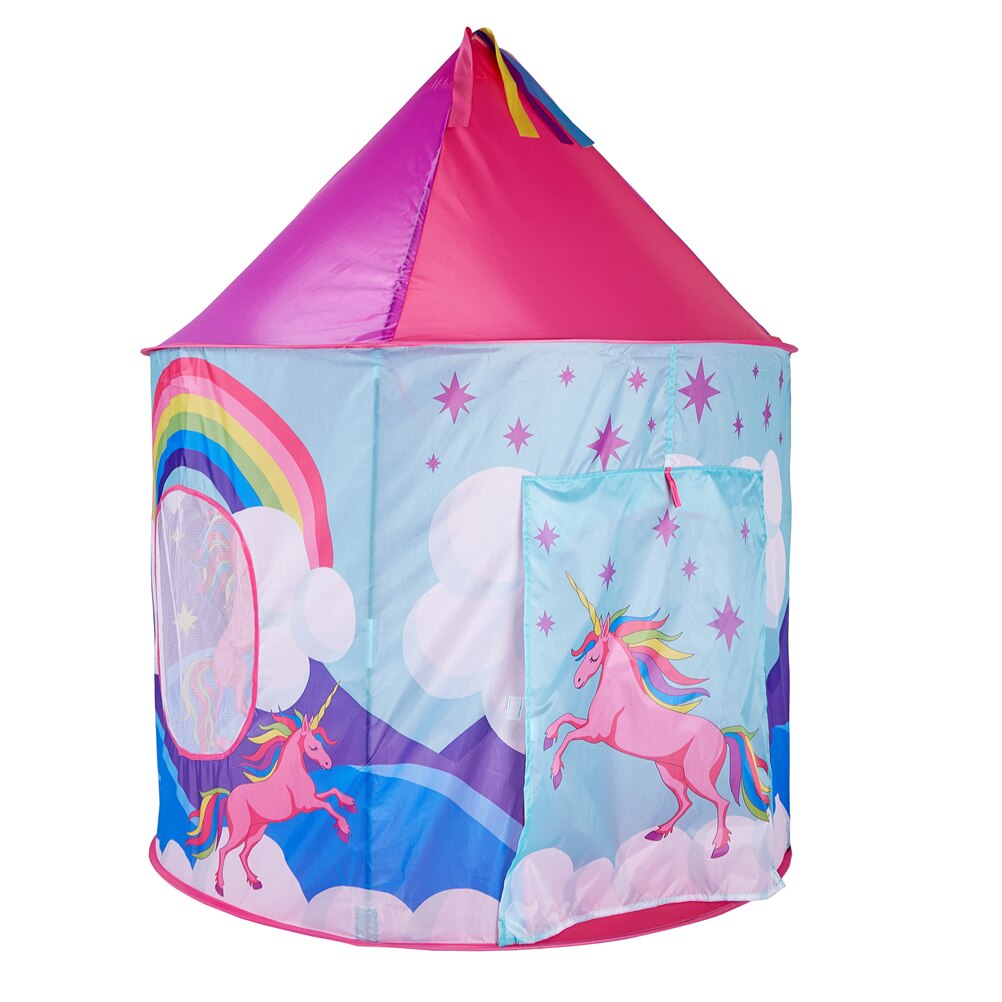 Unicorns Children Tent Cartoon Animal Princess Girl Pink Toys Play House Portable Castle