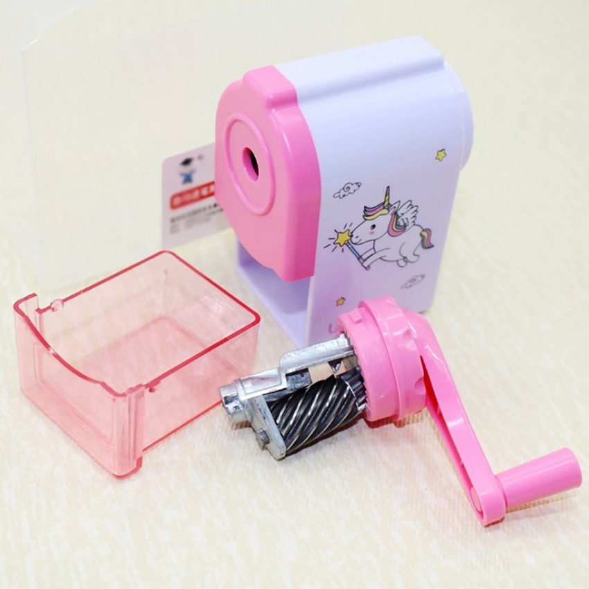 Cartoon Hand Crank Pencil Sharpener Manual Steel Hob Sharpener Machine For Student Office Sharpener Stationery Tools 50*40*80mm