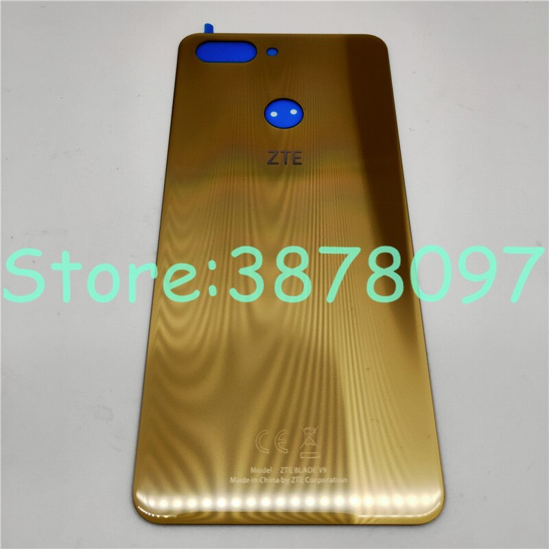 Tampa traseira de vidro da bateria 5.7 ", para zte blade v9 v0900, capa com adesivo: Gold