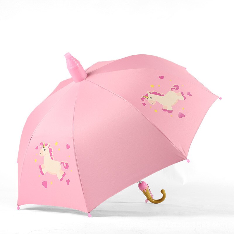 Børn paraply tegneserie bil paraply vinyl solcreme uv beskyttelse studerende paraply otte knogler halvautomatisk barn paraply: Medium enhjørning