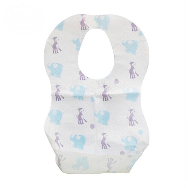 Waterproof Non-Woven Fabric Disposable Bibs Eating Saliva Paper Bibs For Babies 10pcs