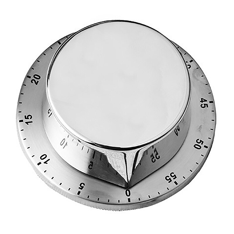 Stainless Steel Kitchen Timer with Magnetic Base Manual Mechanical Cooking Clock Alarm Reminder