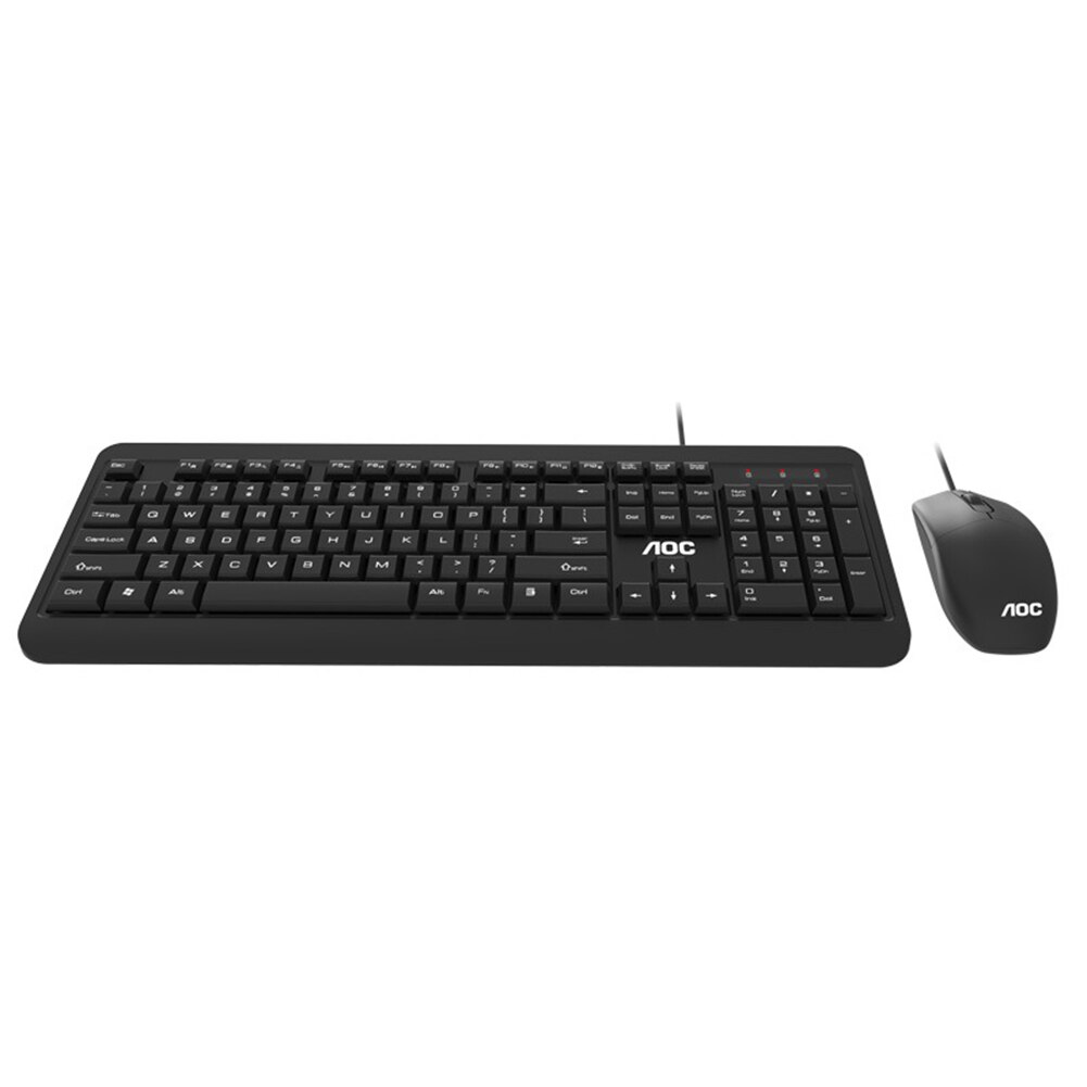 AOC KM131 USB Wired 104 Keys Keyboard 3 Buttons 1000 DPI Mouse Computer PC Combos Set for Home Office Gaming keyboard and Mouse