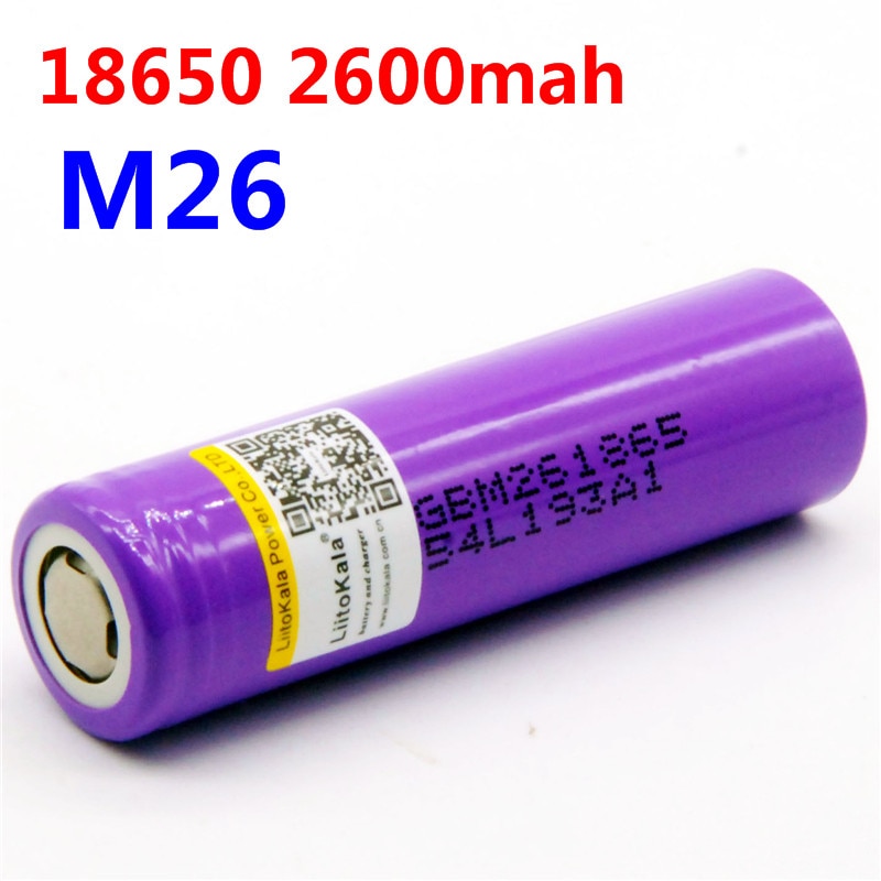 LiitoKala M26 18650 2500 2600 mah 10A 18650 li-ion rechargeable battery power safe battery