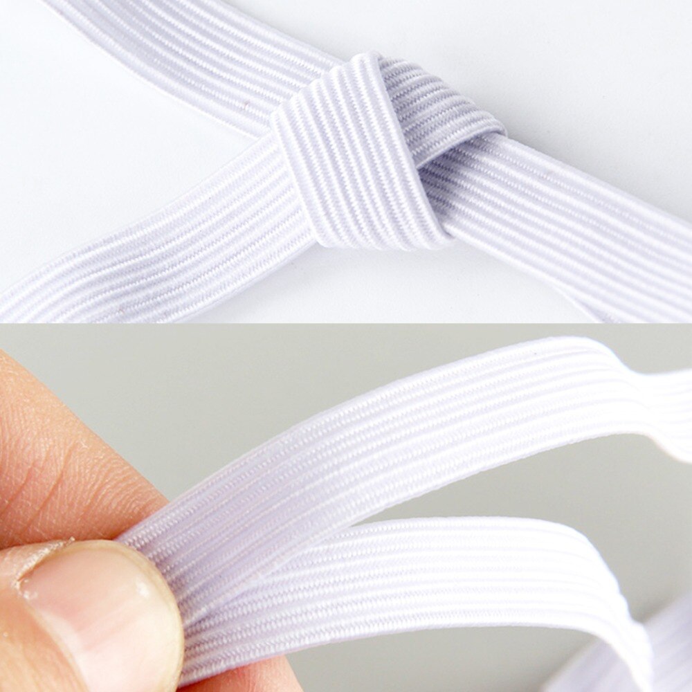 3mm/6mm Black/White Flat Elastic Band Rubber Rope Belt Sewing Accessories Cloth Shoe/Hat/Glove/Underwear 10/20/50yard