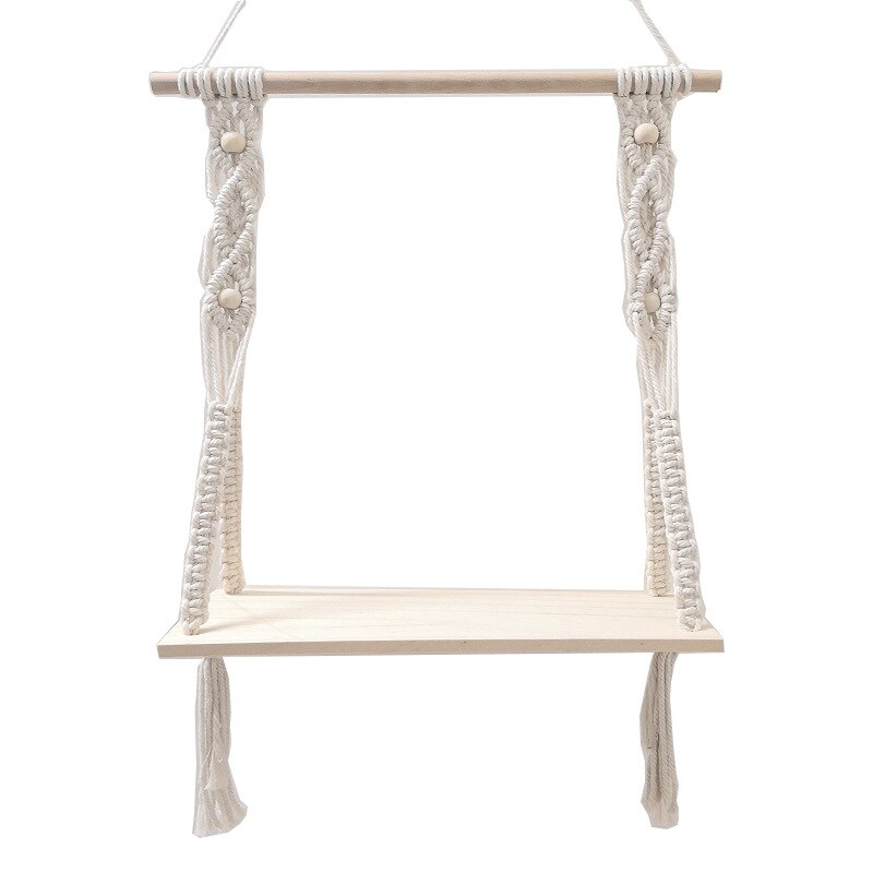 Hause Dekoration Macrame Seil Tapisserie Gestell Holz Regal Schwimmende Regal Anlage Gestell Hängen Seil Zauberstab verwöhnen Handwerk
