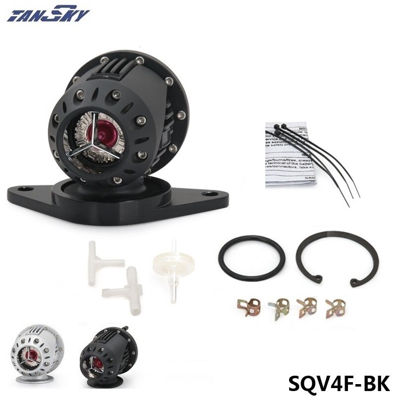 Blow Off Valve SQV4 Voor Subaru Speciale Flang (Zilver/Zwart, Repliceren) TK-SQV4F: Black W Sticker