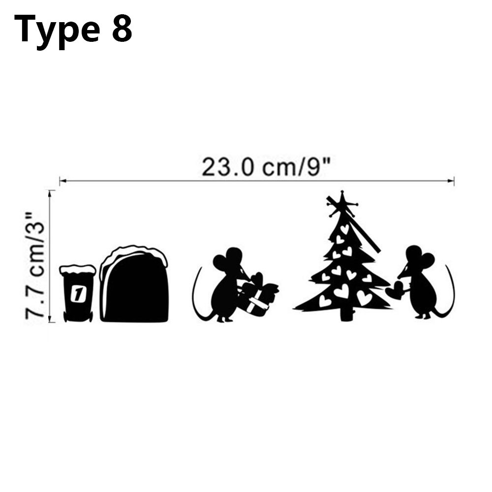 1pc grappige verwijderbare cartoon muizengat muurstickers zwarte muizen patroon diy plint sticker trap muurschildering kamerhoek ornament: 8