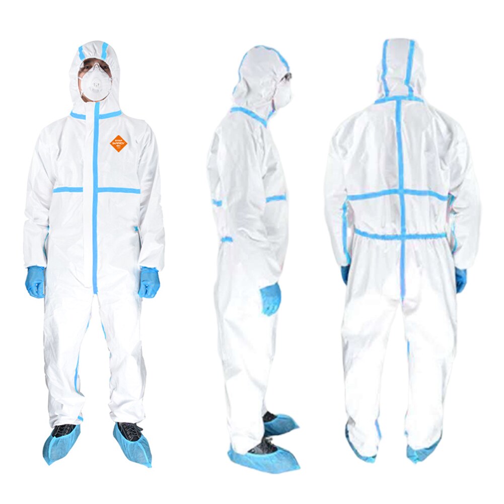Disposable Full coverage isolation protective clothing laboratory protective clothing Dustproof protective clothing White