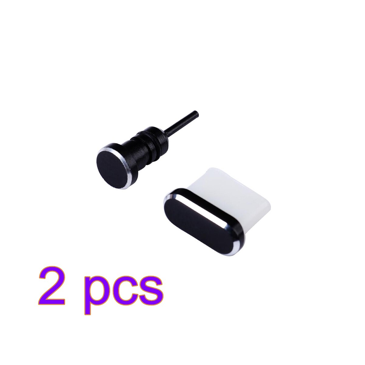 2 unids/set USB polvo enchufe Kit de carga tipo-C puerto de auriculares Jack polvo reemplazo para Xiaomi Huawei Samsung Dust Plug: PJ7333-01x2