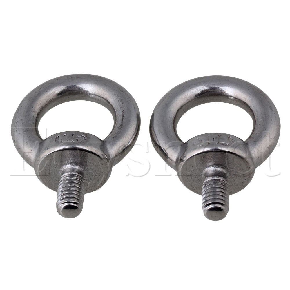2PCS Stainless Steel M6 European style Metric Threaded Ring Shape Screws Bolt