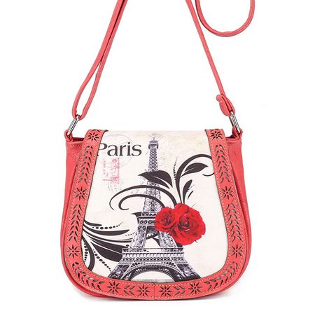 Eiffelturm Stile Frau Leder Messenger Taschen Vintage Schulter Taschen Luxus Handtaschen Frauen Shell Tasche Bolsa Feminina WW178Z: Rot