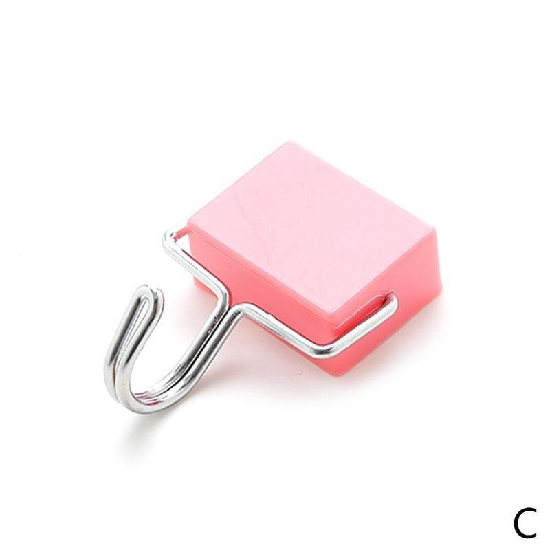 Supersug magnetisk anslutning sömlös mikrovågsugn kylskåp magnet krok utan spik hem förvaring kök organiserar krokar: C