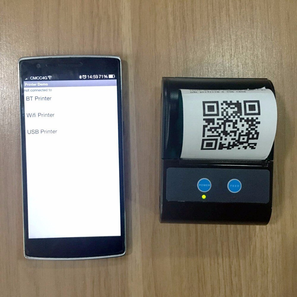 58mm Thermal Label Printer - Battery Powered Bluetooth Mobile POS Receipt Printer ZKC5805