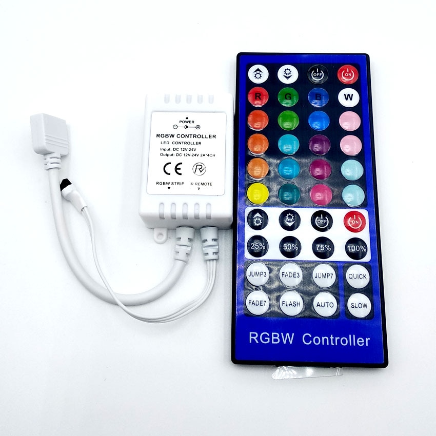 40Key RGB Wit RGBW Controller Afstandsbediening DC 12 V 24 V IR Dimmer Strip RGB Led Controller RGBW RGBWW led Strip Controller