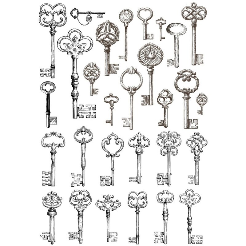 2 PCS Retro Metal Key Cosas Kawaii Uncut Stickers Scrapbooking Stationery Washi Tape Set School Supplies: sz13113