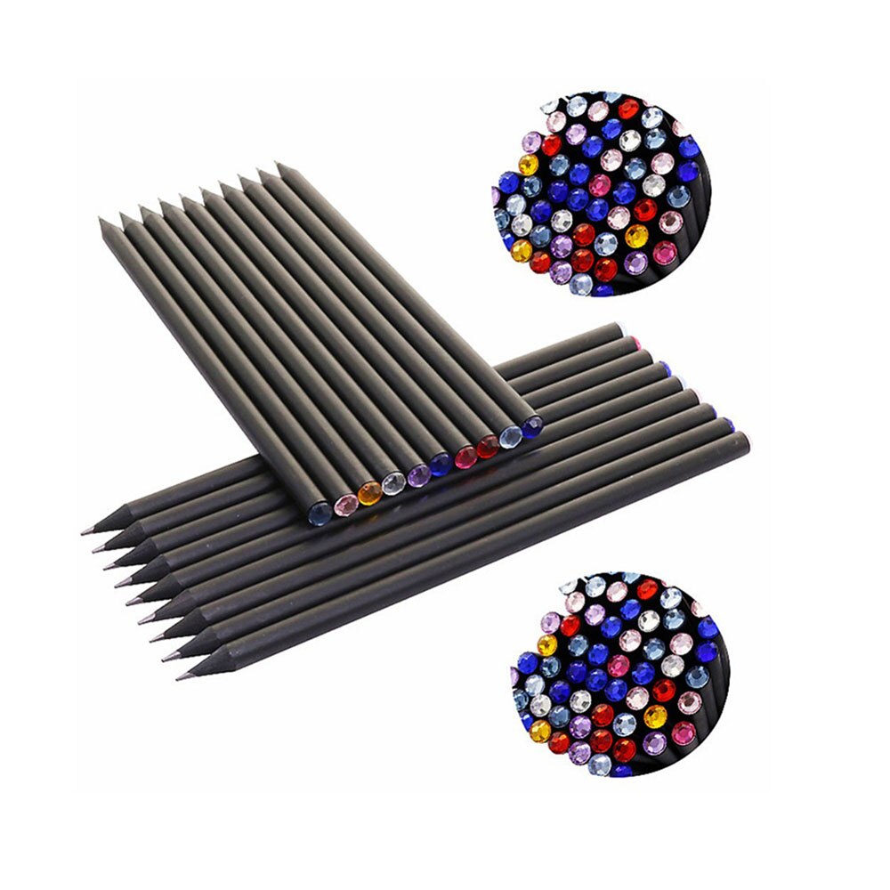 100 pcs HB Diamond Color Pencil Black Refill Stationery Supplies Drawing Supplies Cute Wooden Pencil