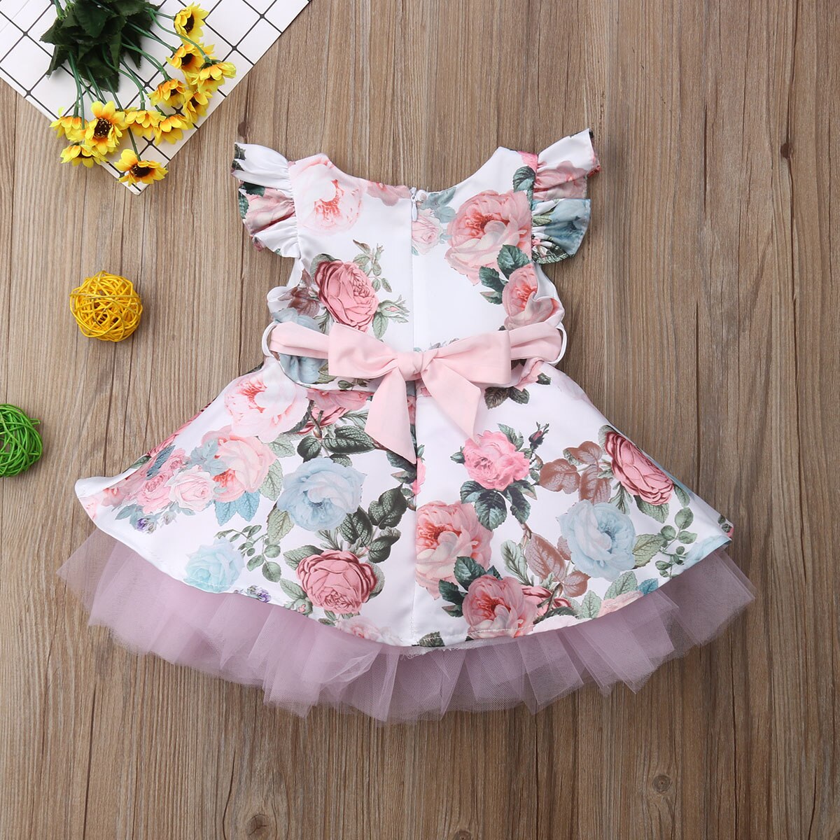 Peuter Baby Meisjes Prinses Jurk Bloem Kant Tutu Party Bruiloft Verjaardag Pageant Jurk Mouwloze Zomer Baby Meisje Kleding