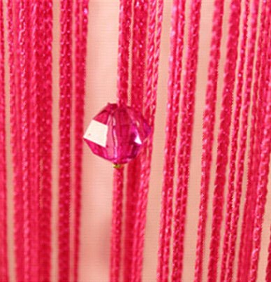 100*200Cm Kristal Kralen Kwastje Zijde String Kralen Gordijn Deur Divider Drape Sheer Panel Gordijnen Woonkamer Decor volant: rose red