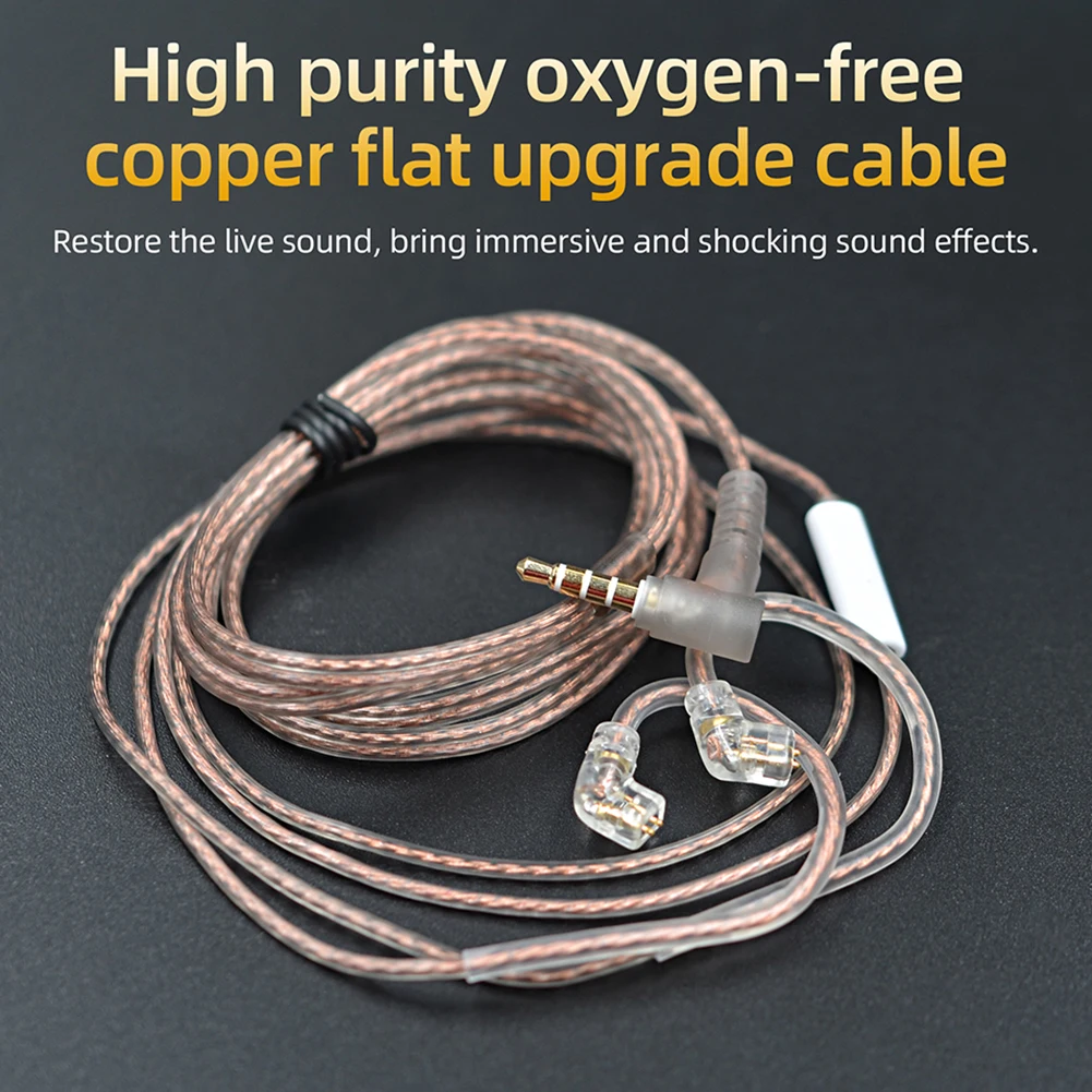 Cable Original KZ, Cable de auriculares giratorio de cobre de alta pureza para ZS3 ZS4 EDX ZSN ZST ASX EDX ZSX CA4 C12 C16 ZAX C10